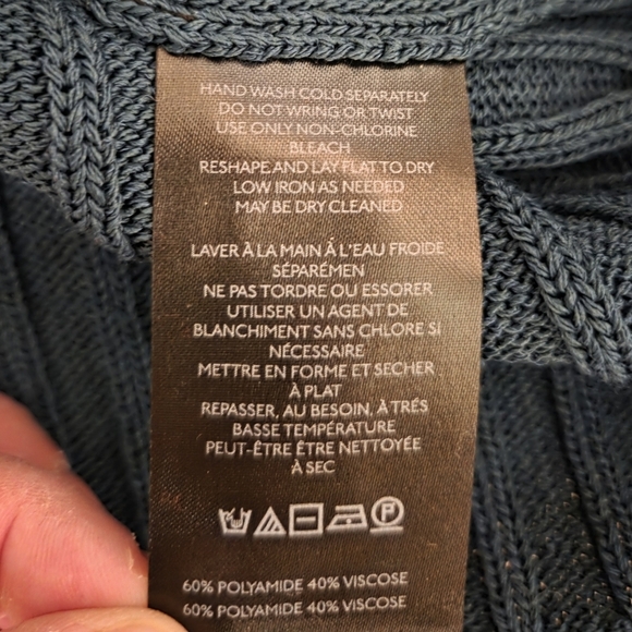 Pilcro Quarter Zip Sweater Dress Ribbed Knit Blue Green Medium Anthropologie - Picture 8 of 9